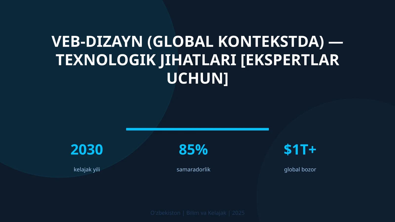 Veb-dizayn (global kontekstda) — texnologik jihatlari [ekspertlar uchun]