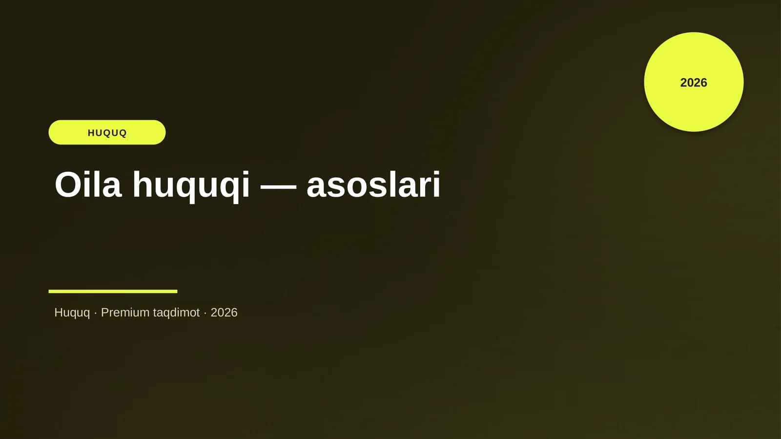 Oila huquqi — asoslari