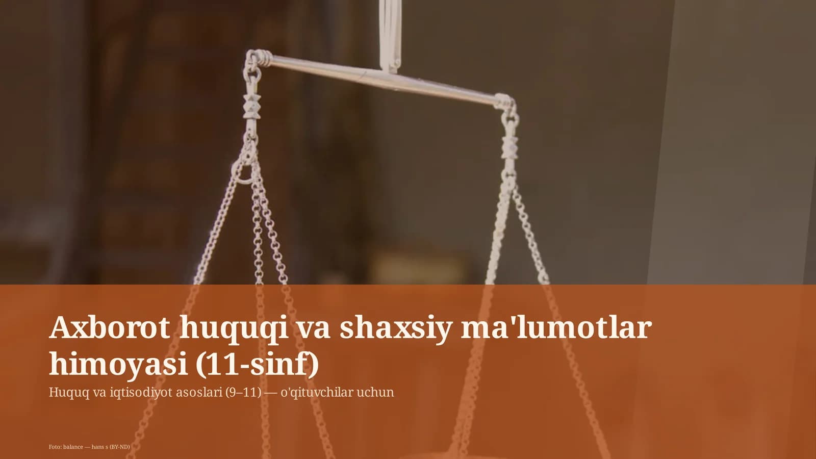 Axborot huquqi va shaxsiy ma'lumotlar himoyasi (11-sinf)