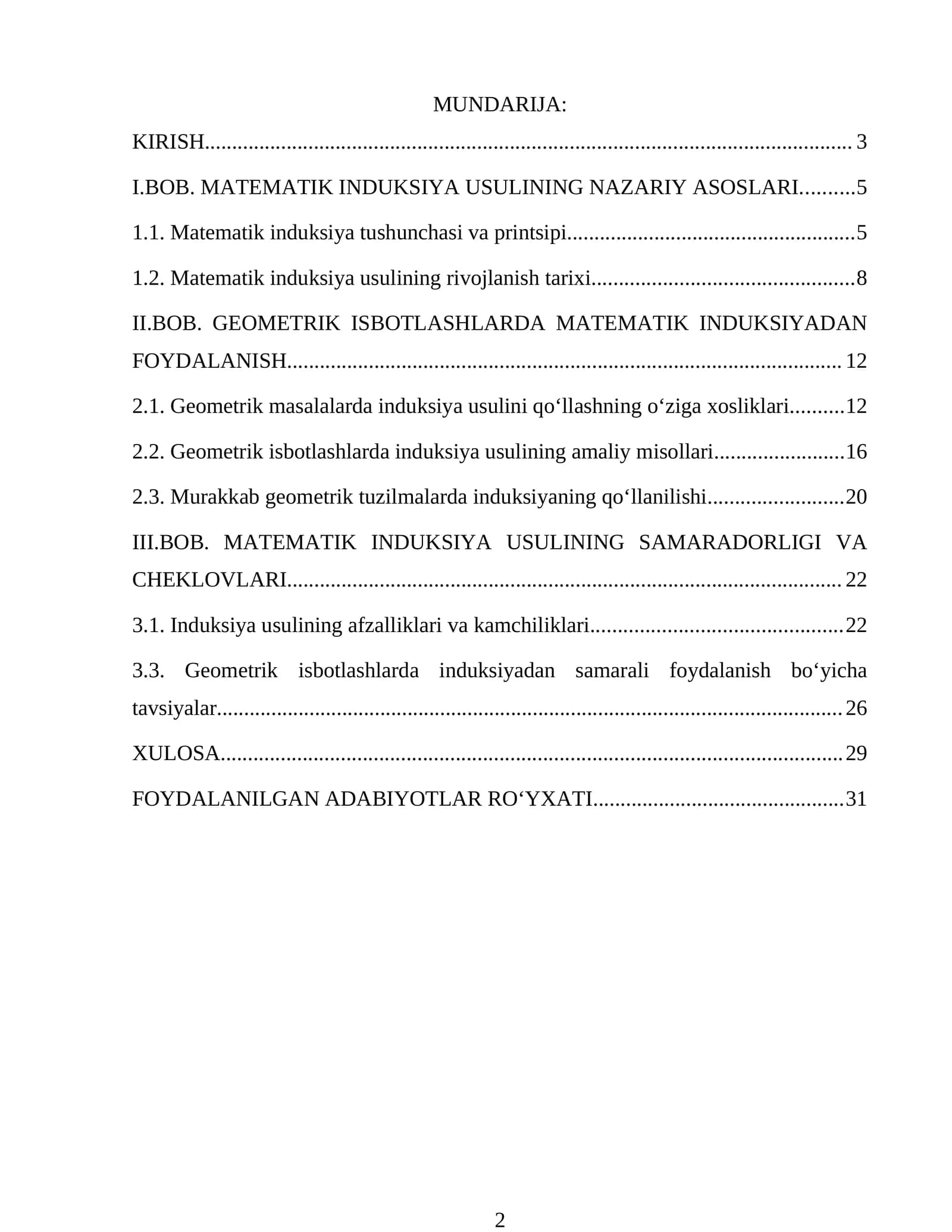 MATEMATIK INDUKSIYA USULI