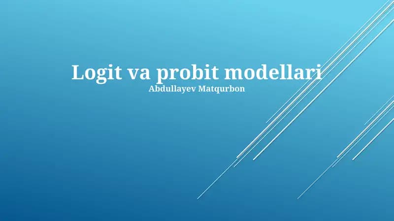 Logit va probit modellari