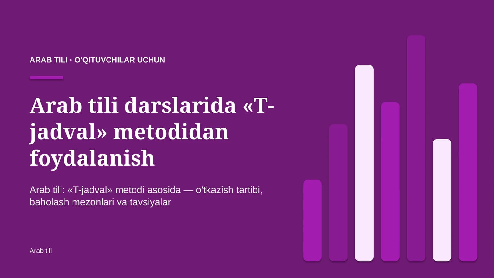 arab tili darslarida t jadval metodidan foydalanish 1708