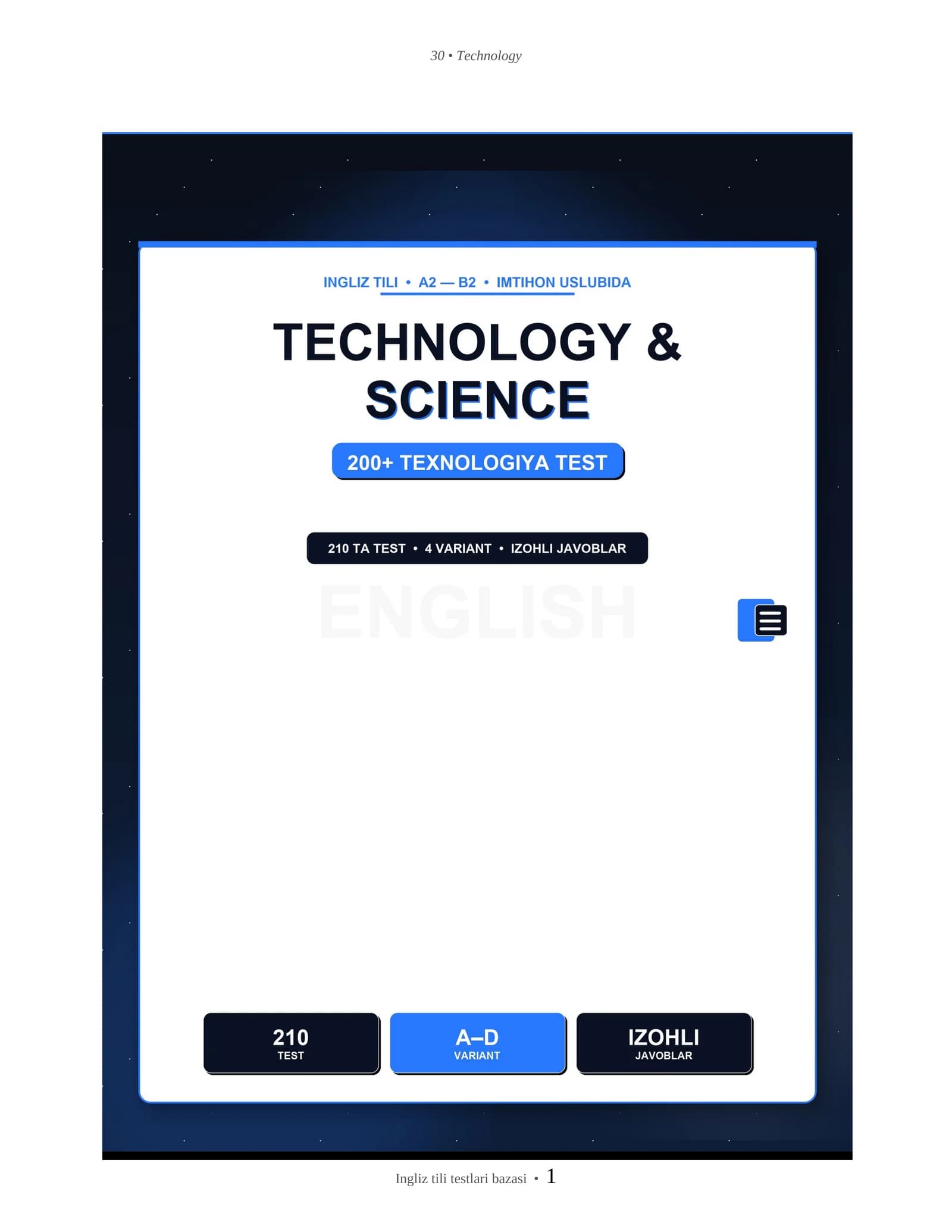 INGLIZ TILI TECHNOLOGY & SCIENCE