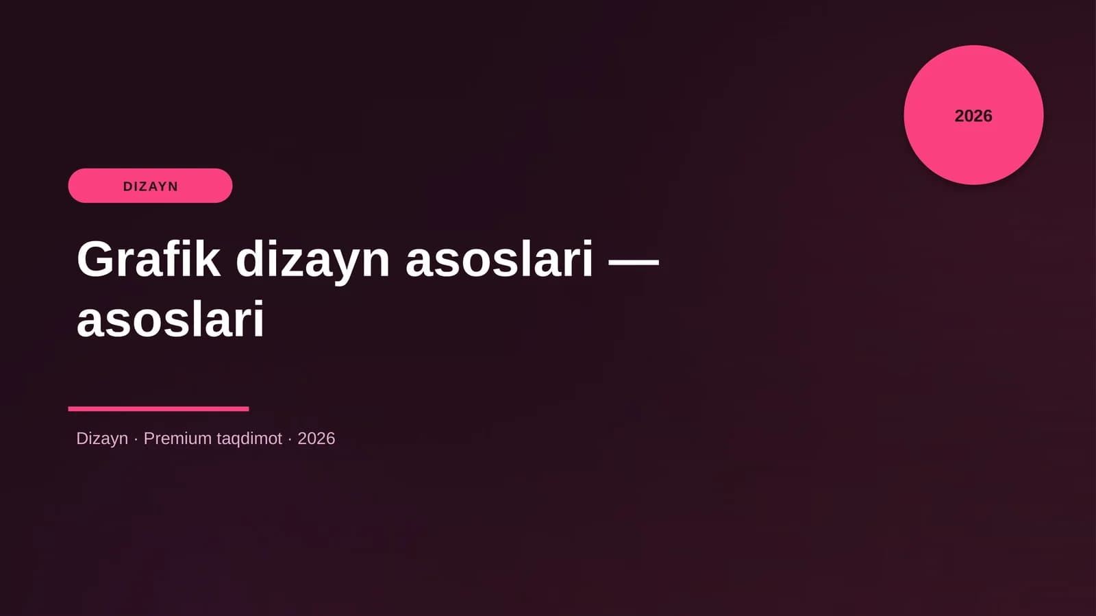 Grafik dizayn asoslari — asoslari