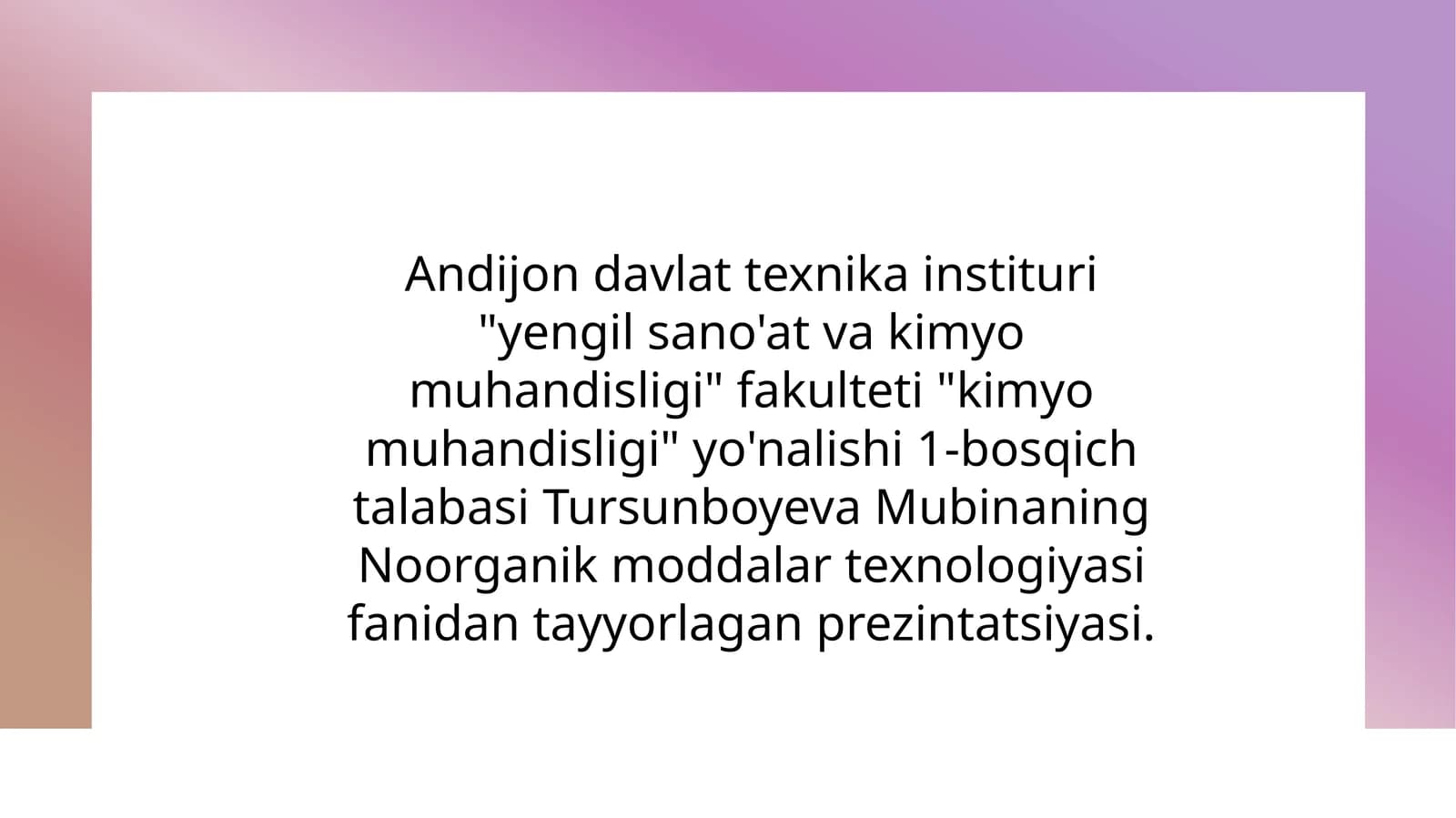Noorganik moddalar texnologiyasi