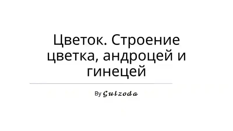 Цветок. Строение цветка, андроцей и гинецей