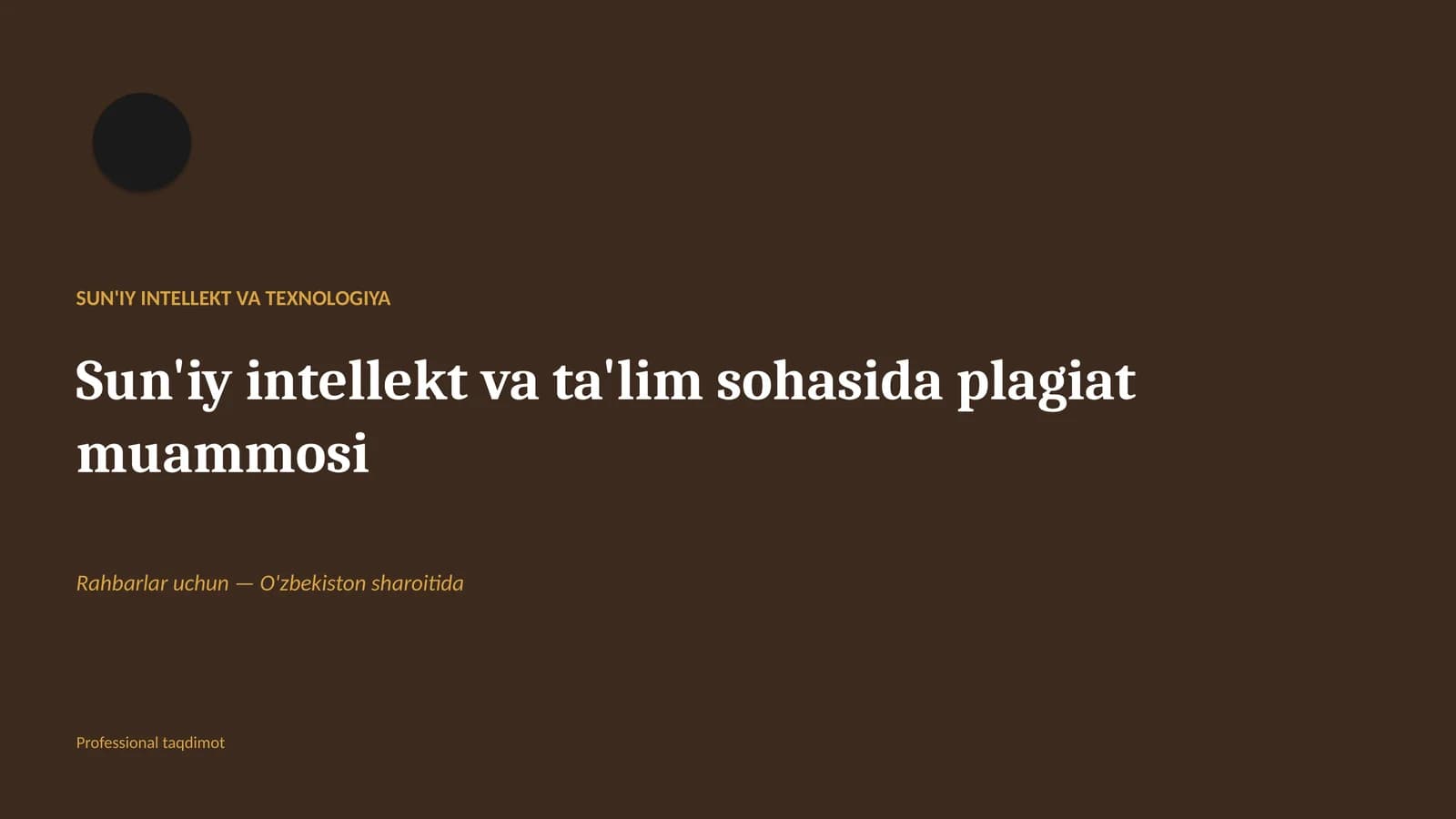 SUN'IY INTELLEKT VA TEXNOLOGIYA