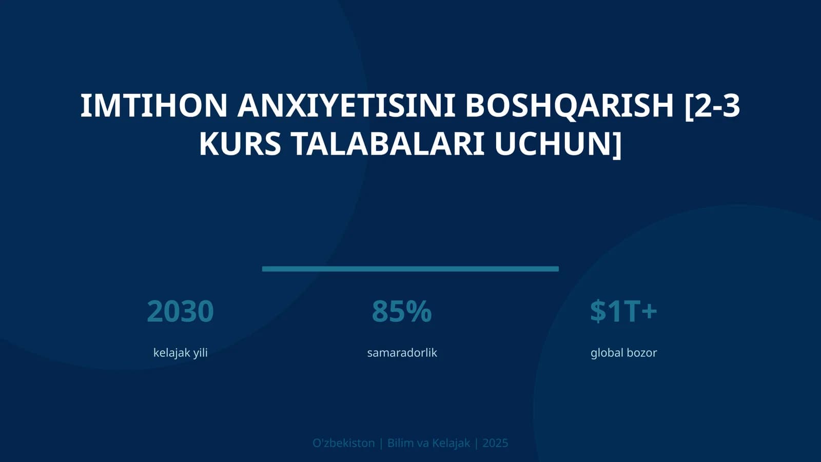 Imtihon anxiyetisini boshqarish [2-3 kurs talabalari uchun]