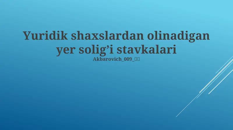 Yer Soliqlarini Kamaytirish Strategiyalari
