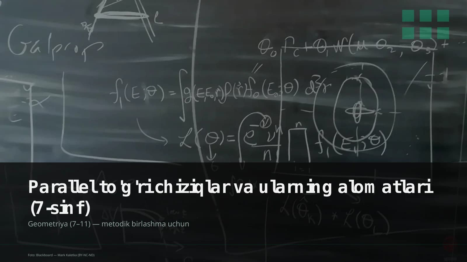 Parallel to'g'ri chiziqlar va ularning alomatlari (7-sinf)