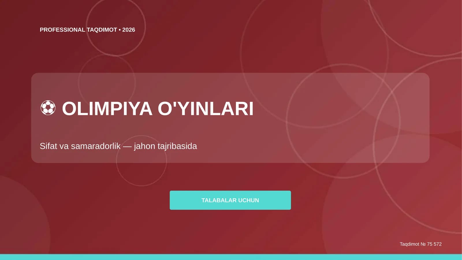 Olimpiya o'yinlari: sifat va samaradorlik