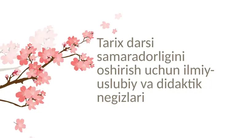 dars samaradorligini oshirish