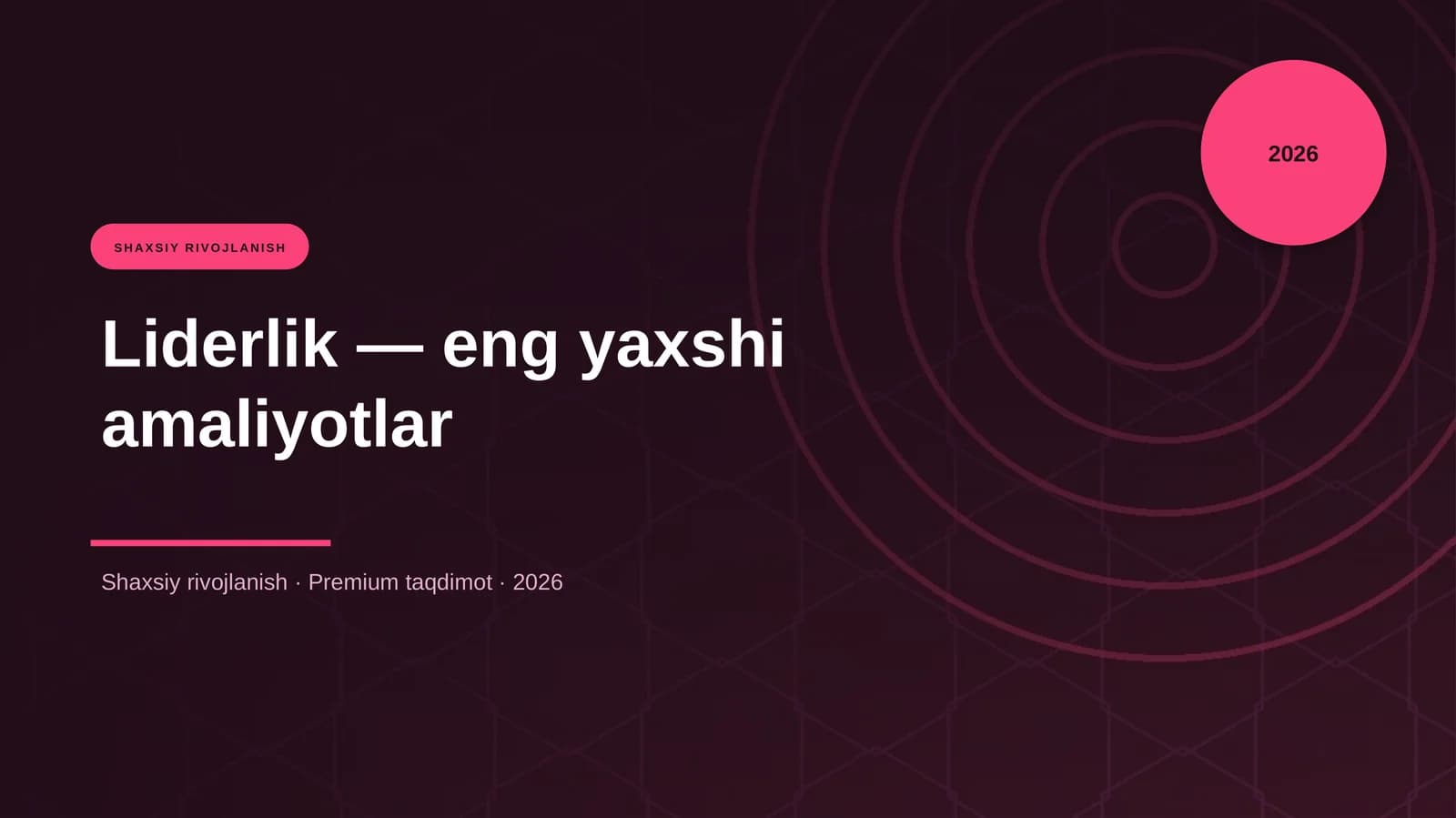 Liderlik — eng yaxshi amaliyotlar