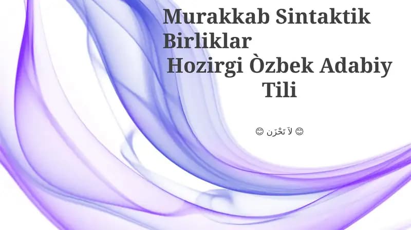Murakkab Sintaktik Birliklar