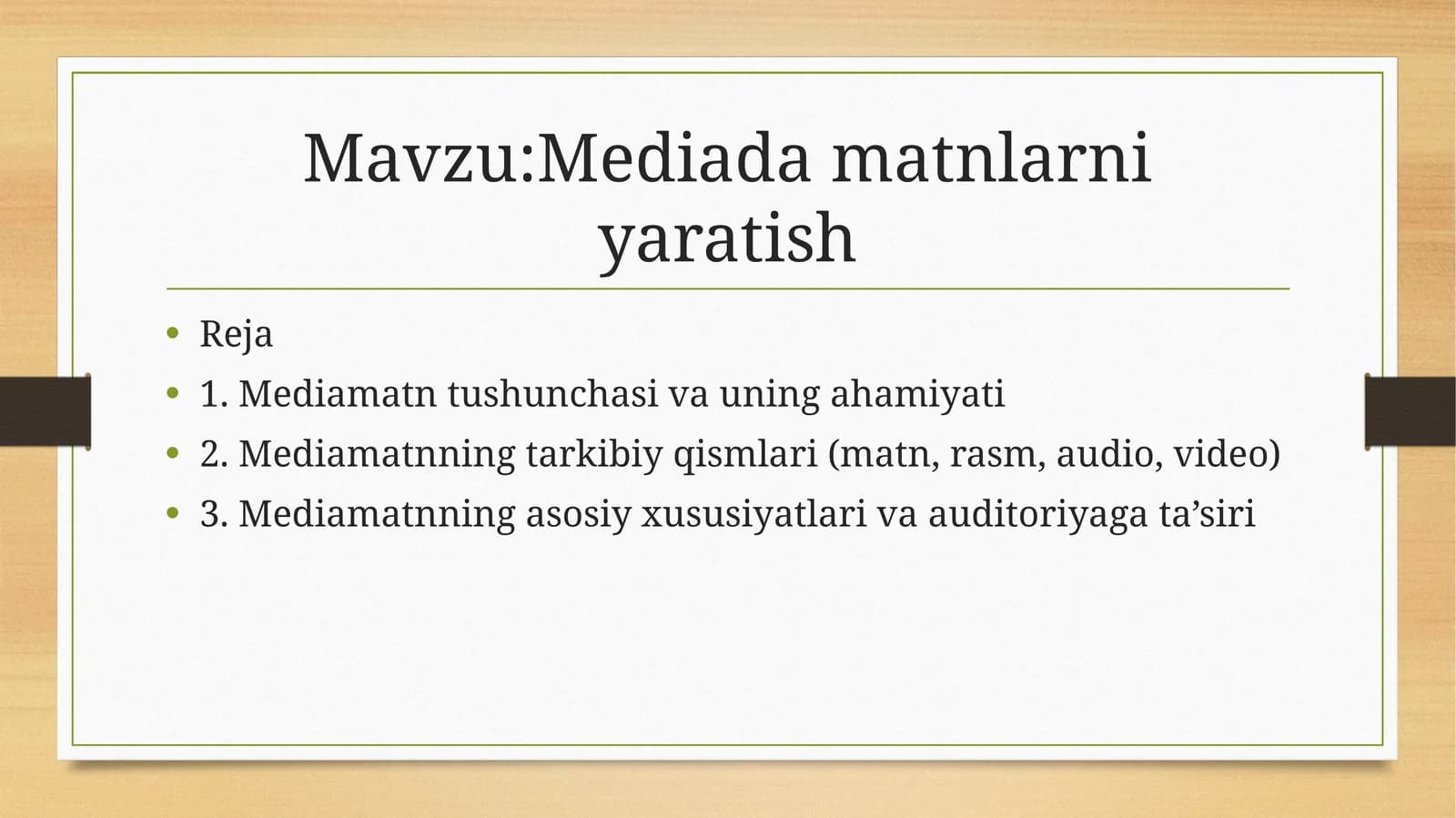 Mediamatnlarniyaratish