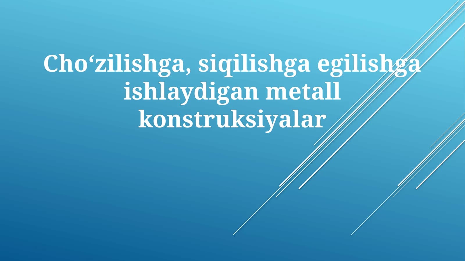 Metallarning Mexanik Xossalari va Ularning Yük Ta'siriga Reaksiyasi
