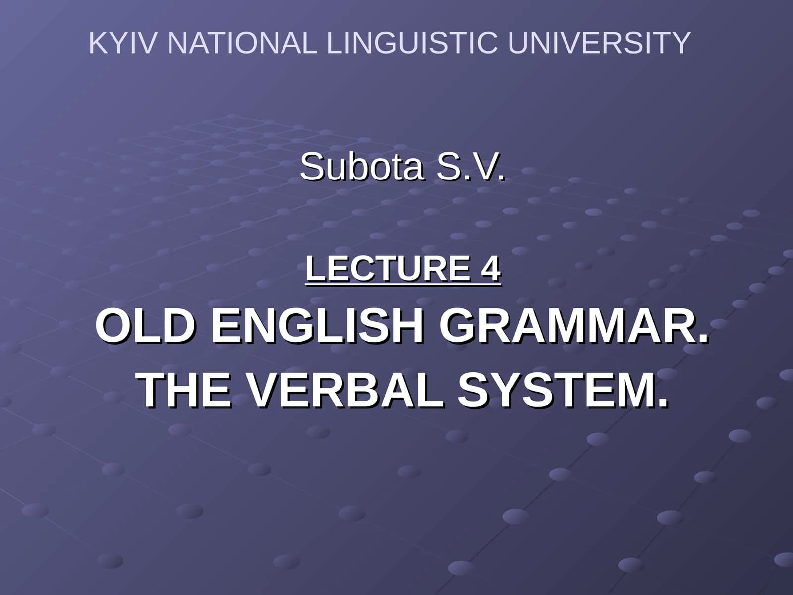 OLD ENGLISH GRAMMAR