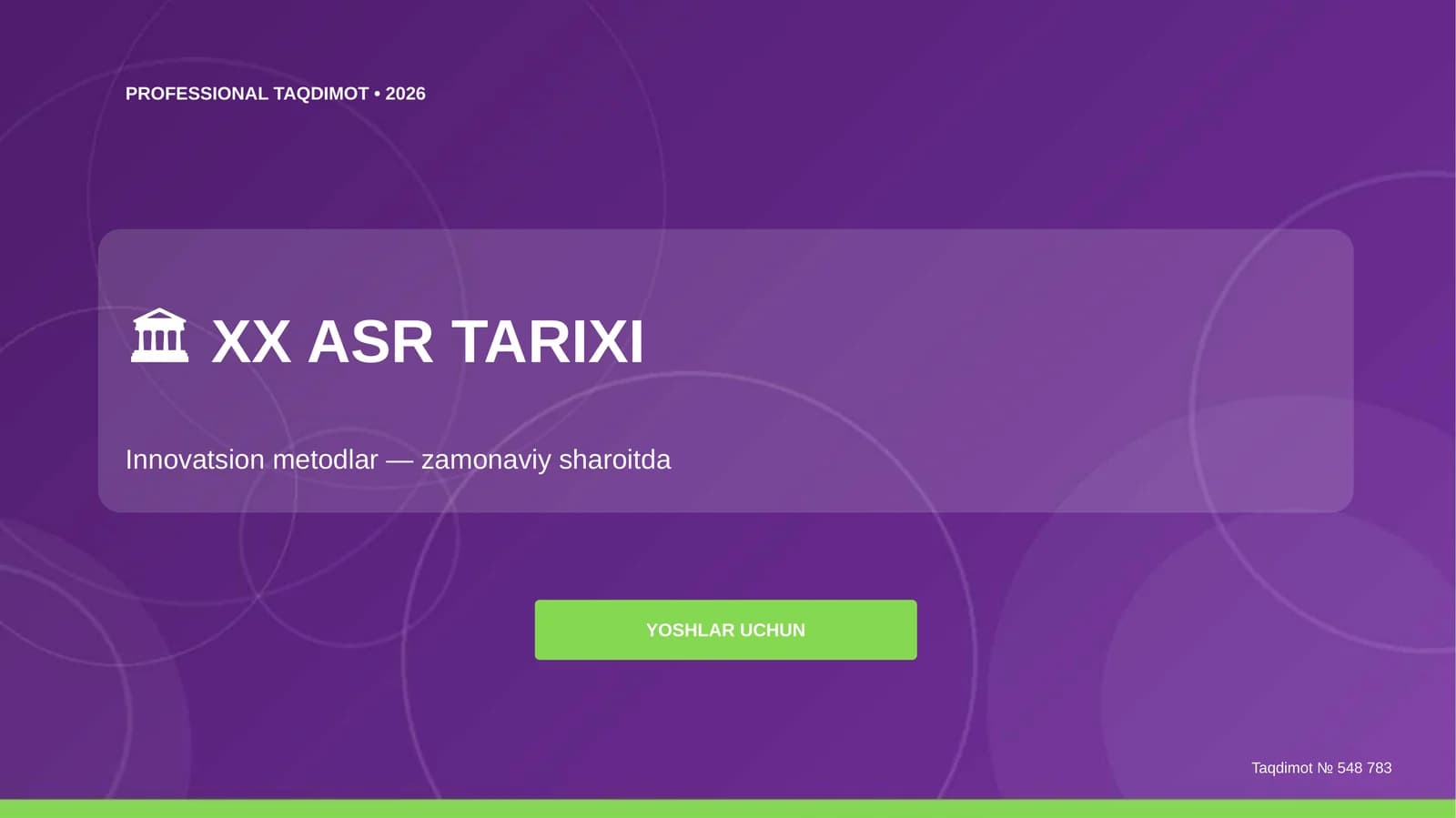 XX asr tarixi: innovatsion metodlar (zamonaviy sharoitda) [yoshlar uchun]