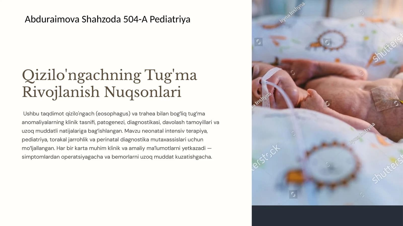 qizil o‘ngach tug‘ma rivojlanish nuqsoni