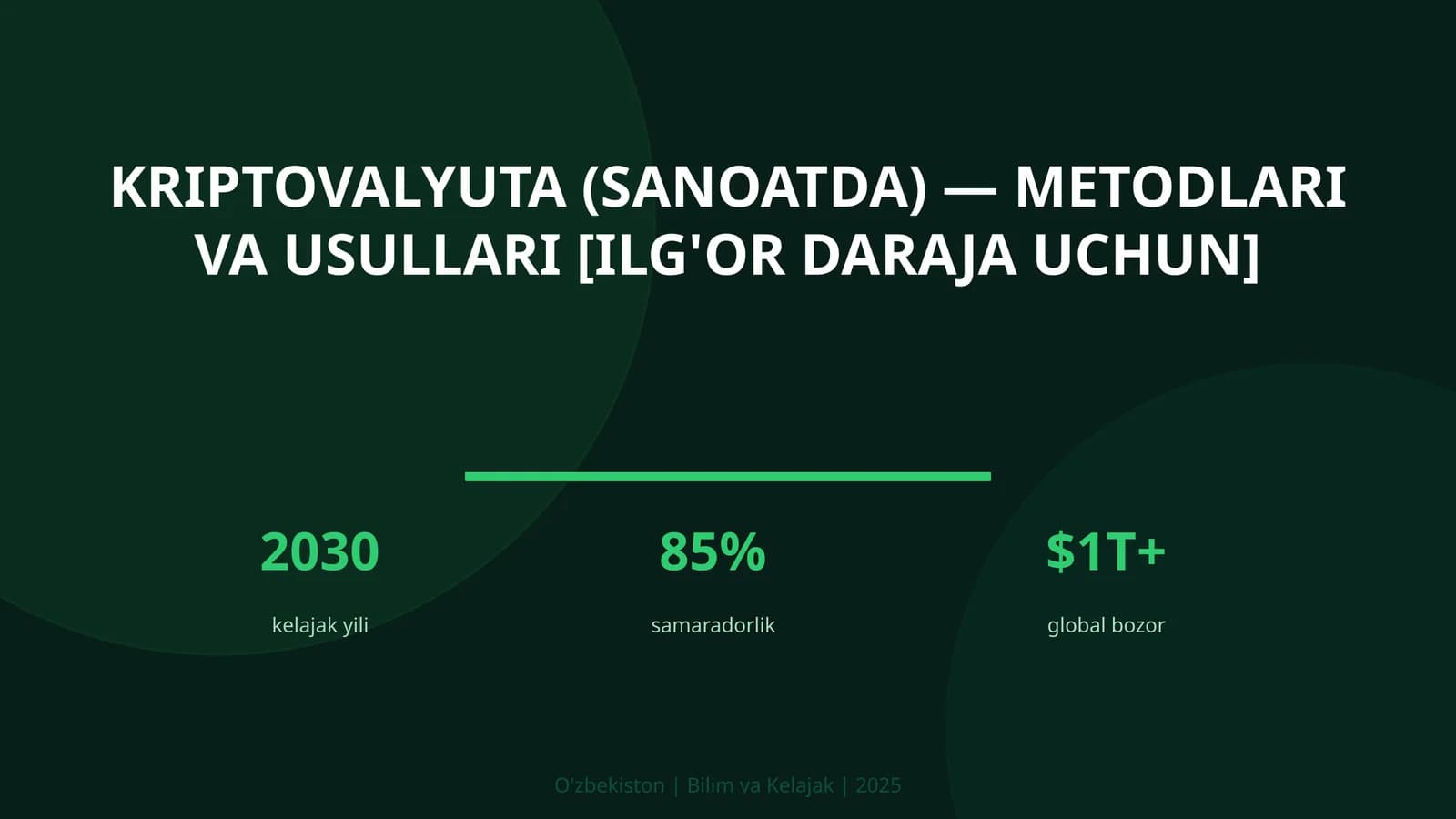 Kriptovalyuta (sanoatda) — metodlari va usullari [ilg'or daraja uchun]