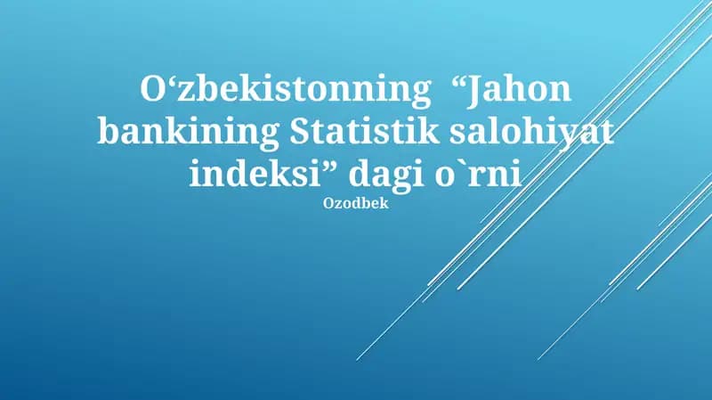 O'zbekistonning Statistika Salohiyati Indeksi