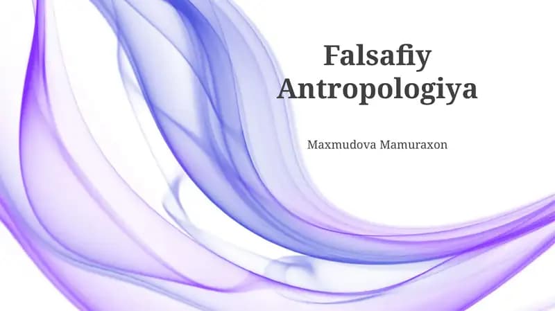 Falsafiy Antropologiya