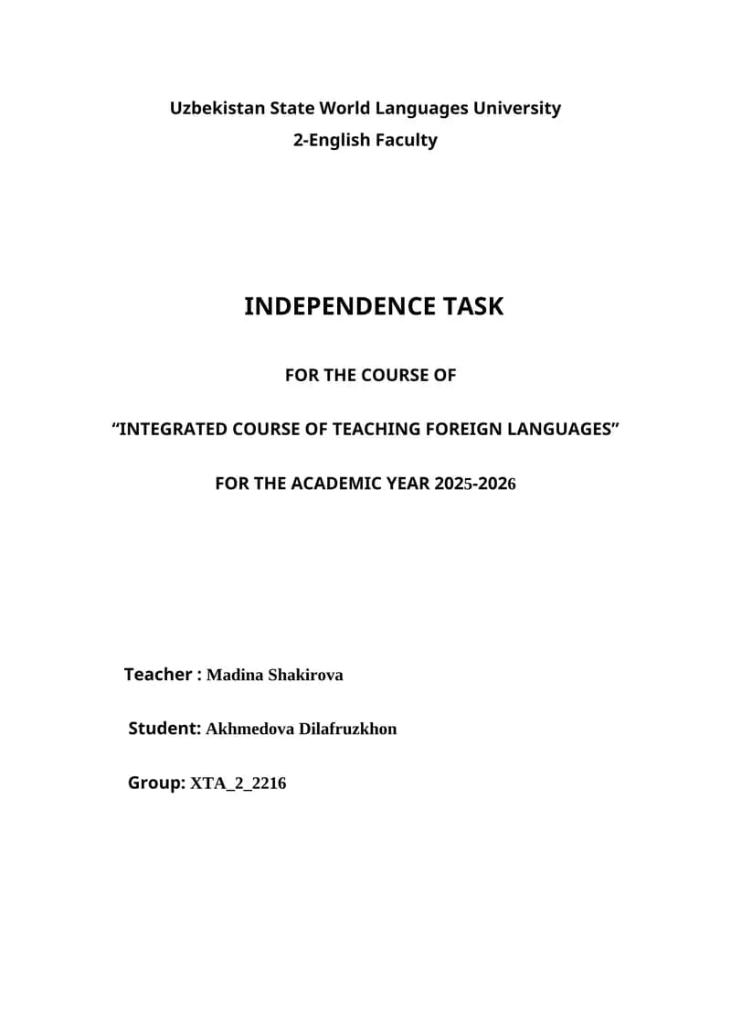 Principles of Language Assessment and Test Design