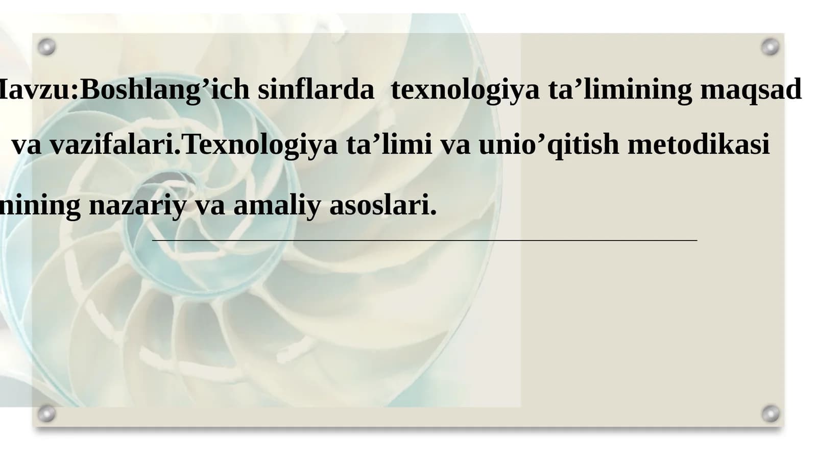 Boshlang’ich sinflar dastexnologiya ta’limi