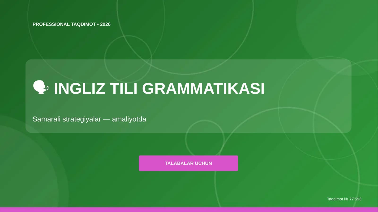 INGLIZ TILI GRAMMATIKASI