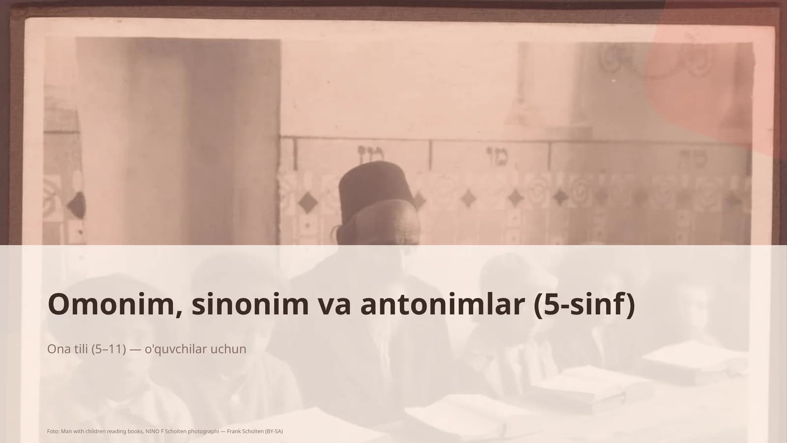 Omonim, sinonim va antonimlar (5-sinf)