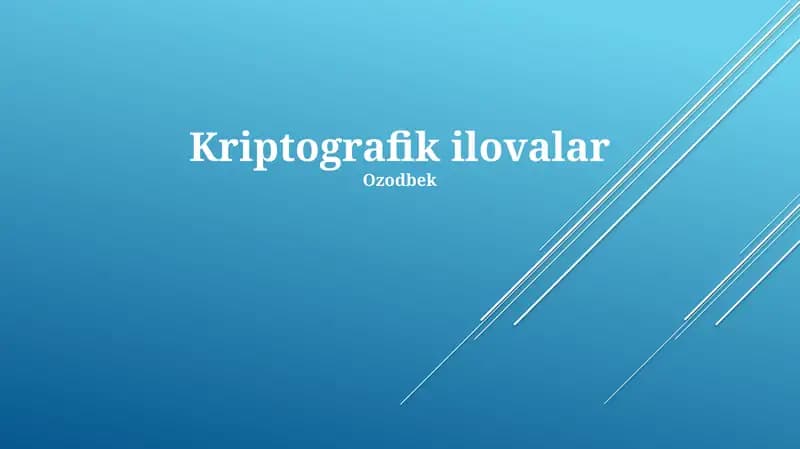 Kriptografik ilovalar