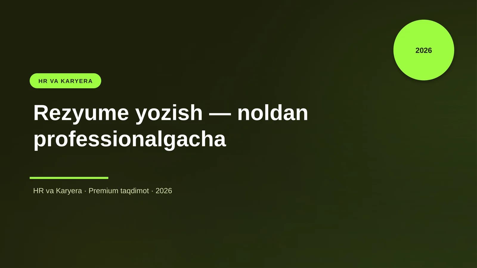 Rezyume yozish — noldan professionalgacha