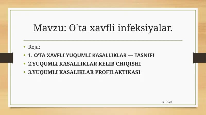 O`ta xavfli infeksiyalar