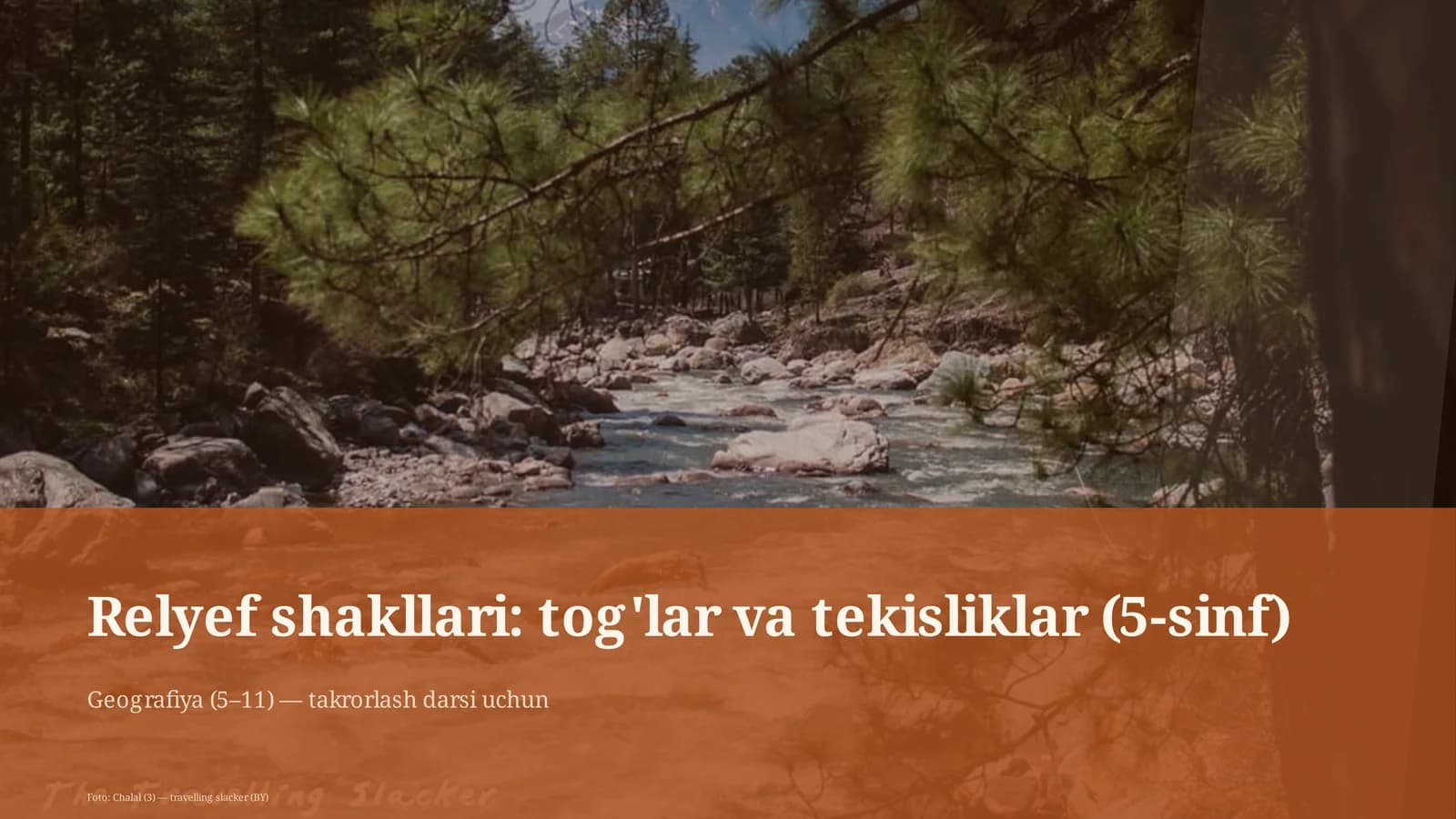 Relyef shakllari: tog'lar va tekisliklar (5-sinf)