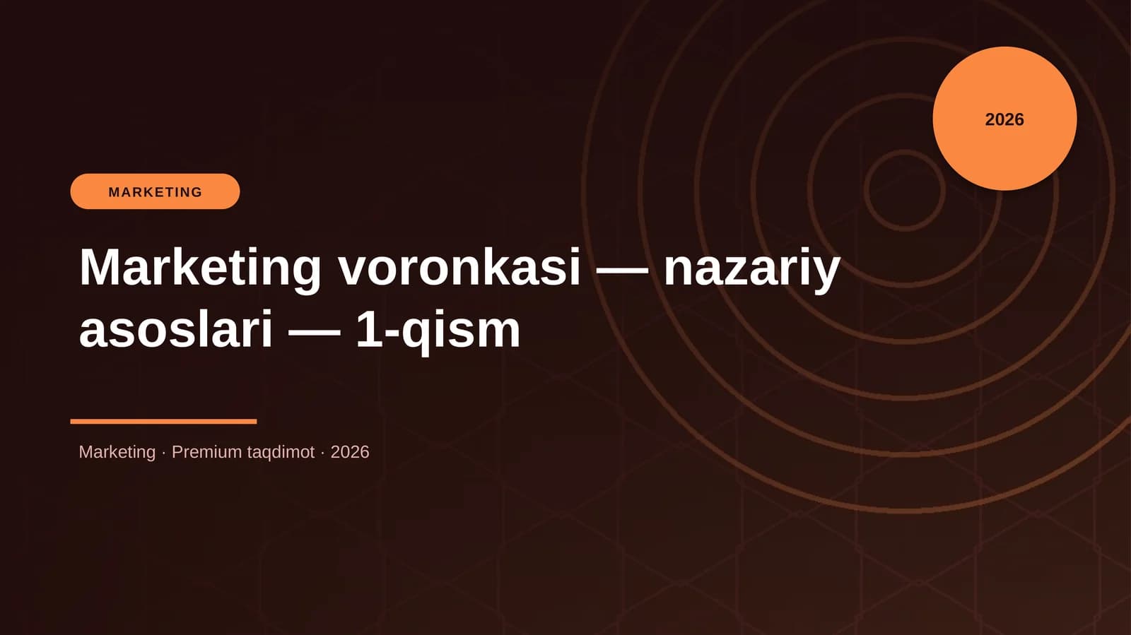 Marketing voronkasi — nazariy asoslari — 1-qism