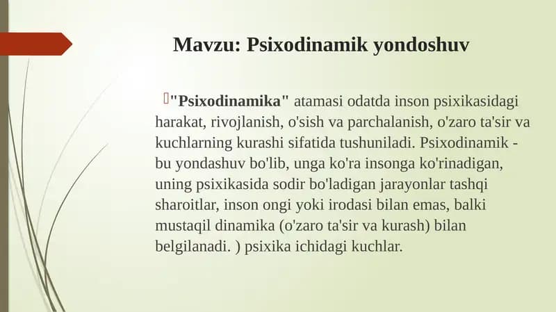 Psixodinamik yondoshuv
