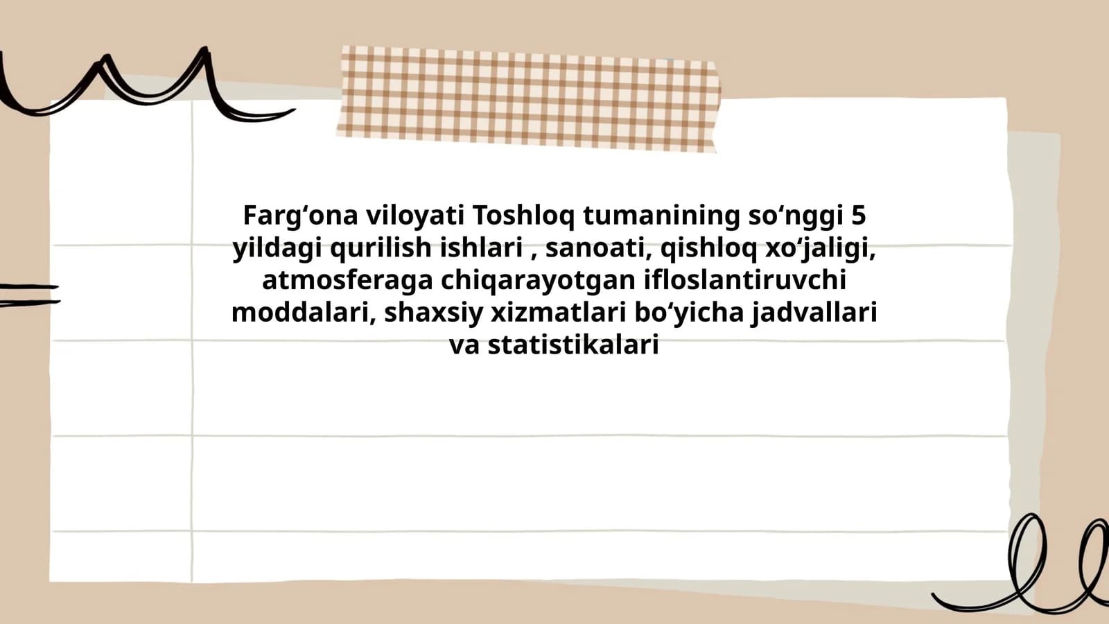 Toshloq tumanining soʻnggi 5 yildagi qurilish ishlari