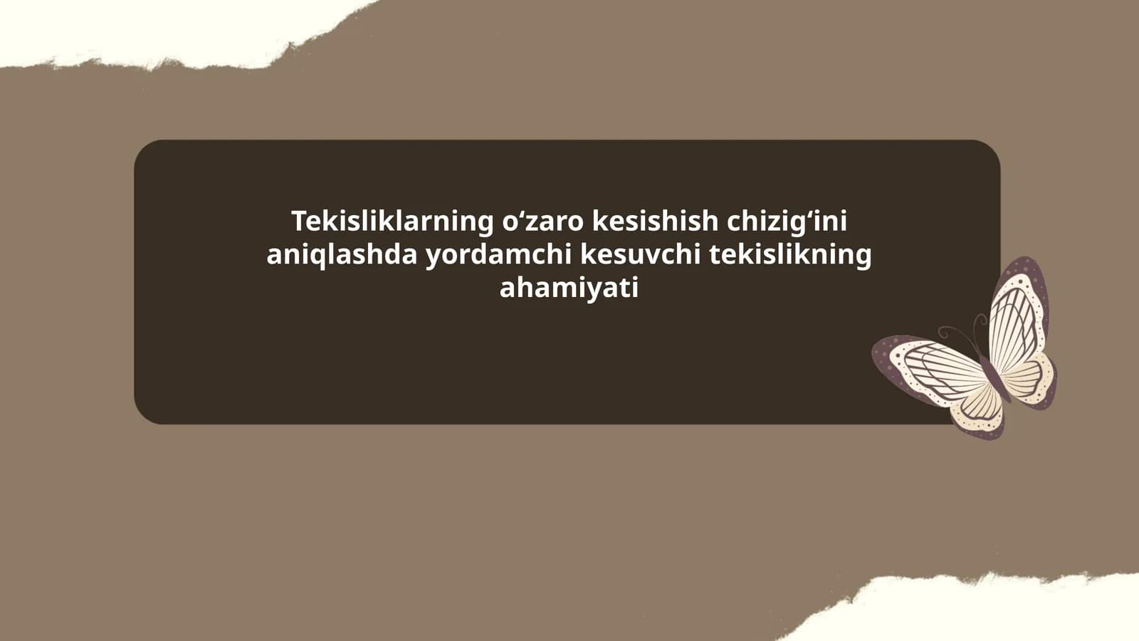 Tekisliklarning o'zaro kesishishi