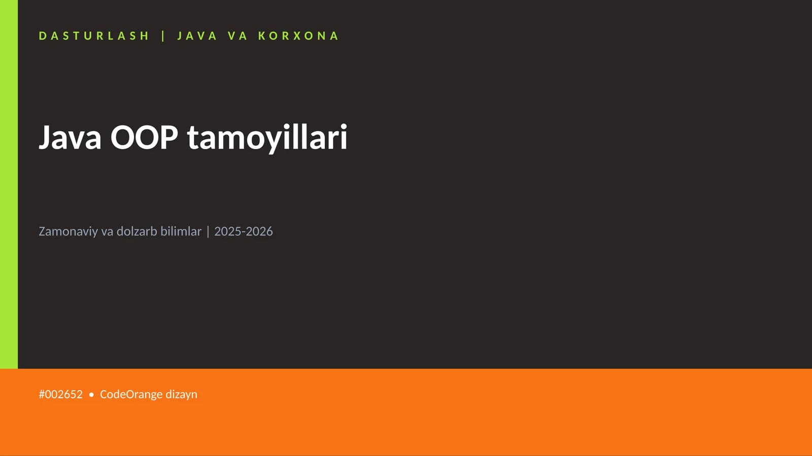 Java OOP tamoyillari