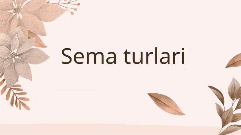 Sema va turlari