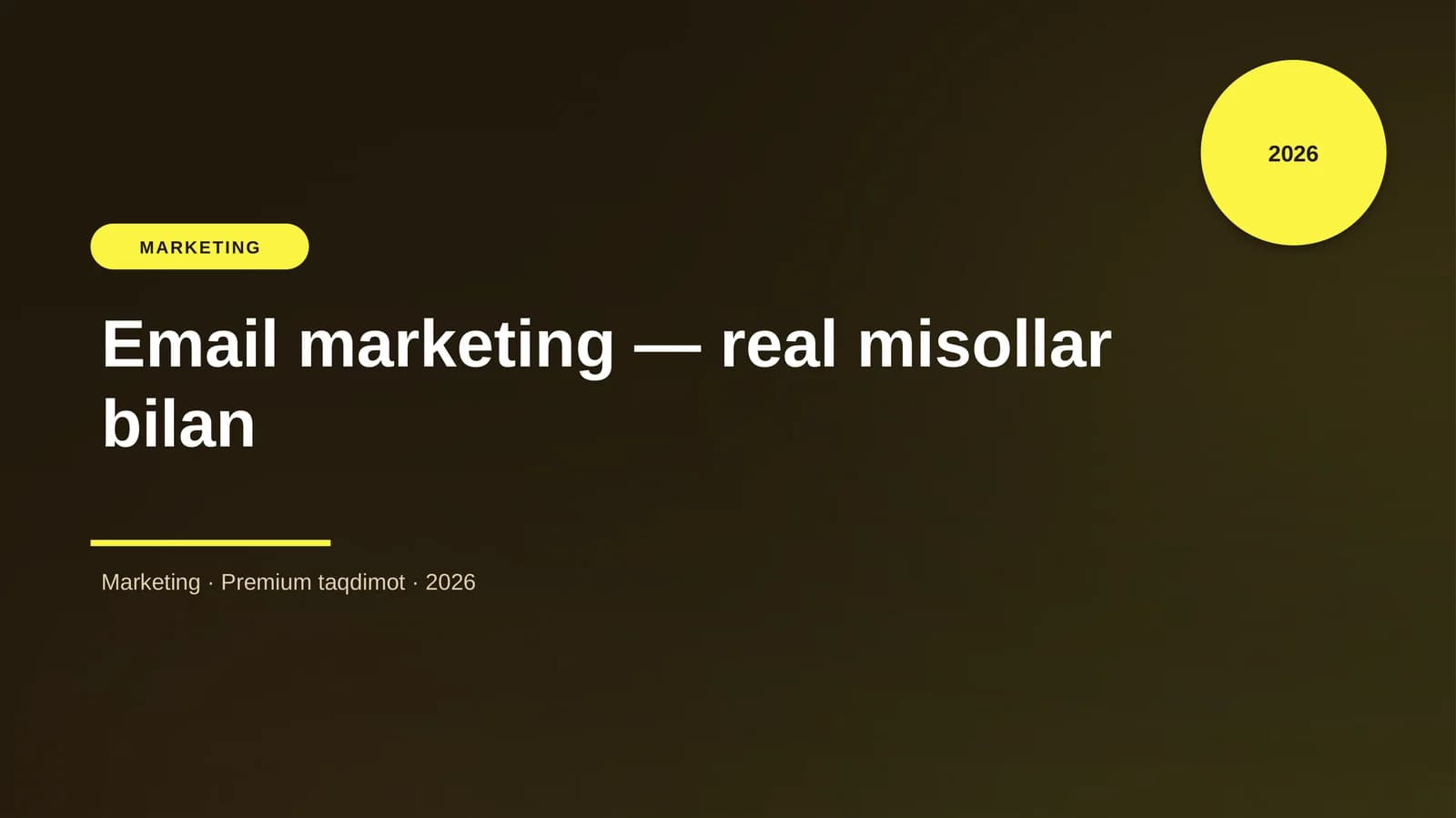 Email marketing — real misollar bilan
