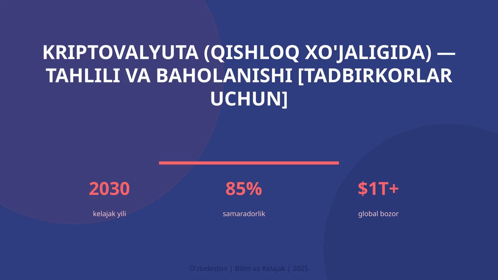 Kriptovalyuta (qishloq xo'jaligida) — tahlili va baholanishi [tadbirkorlar uchun]