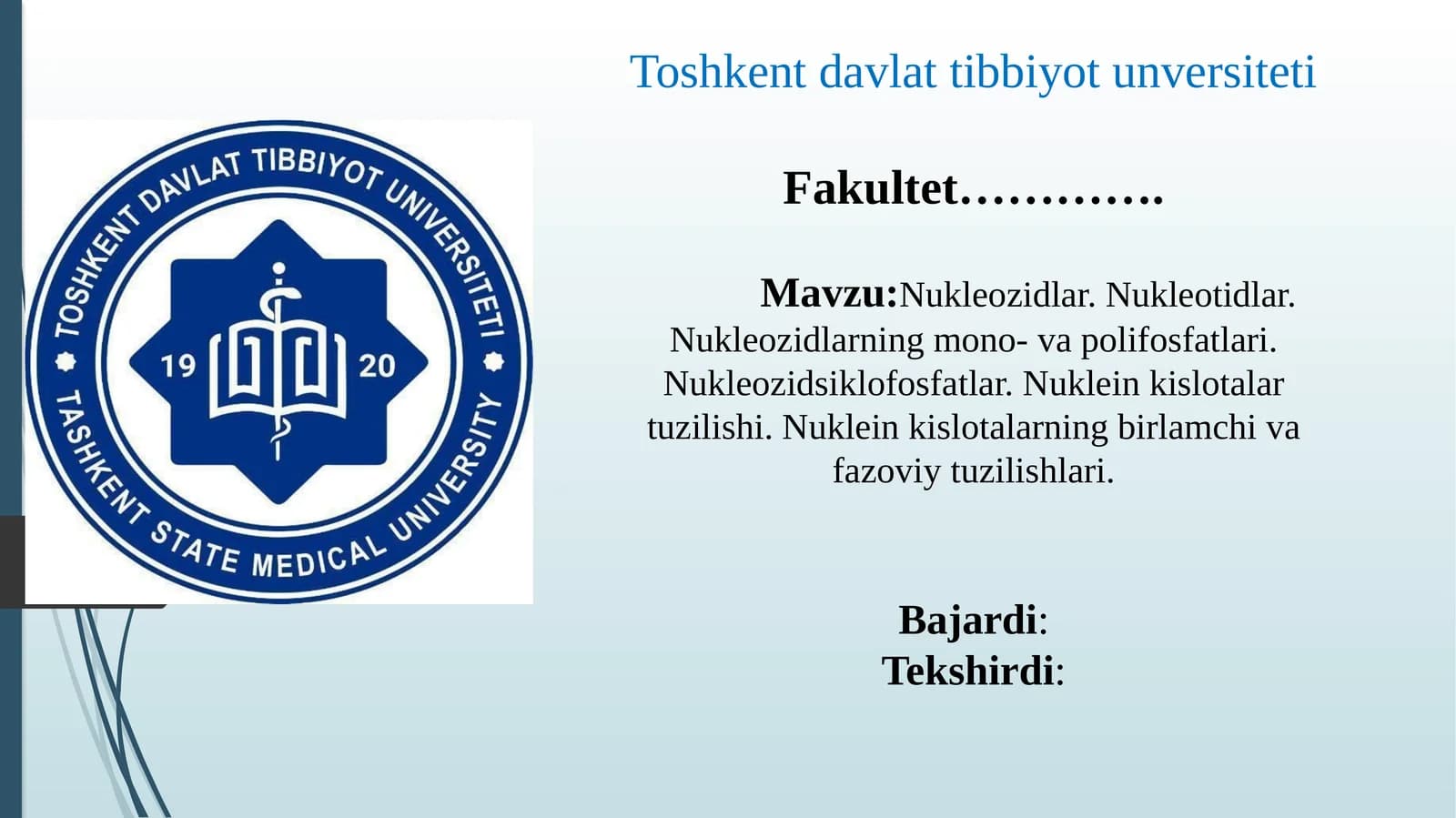 Nukleozidlar va Nukleotidlar