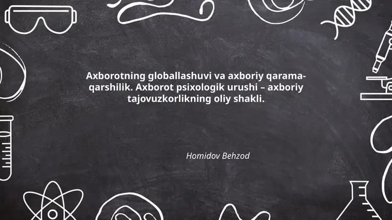Axborotning globallashuvi va axboriy qarama-qarshilik