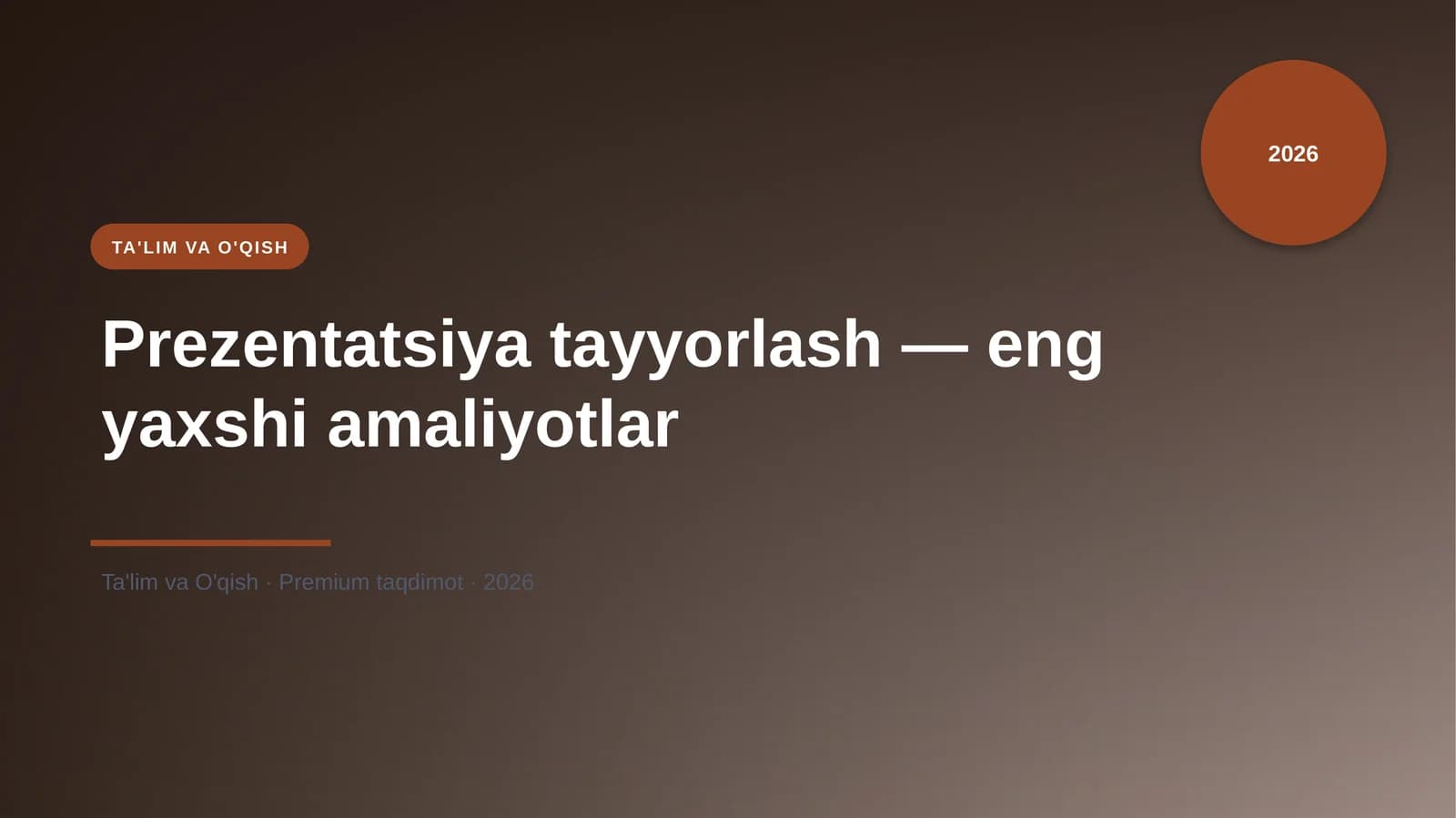 Prezentatsiya tayyorlash — eng yaxshi amaliyotlar