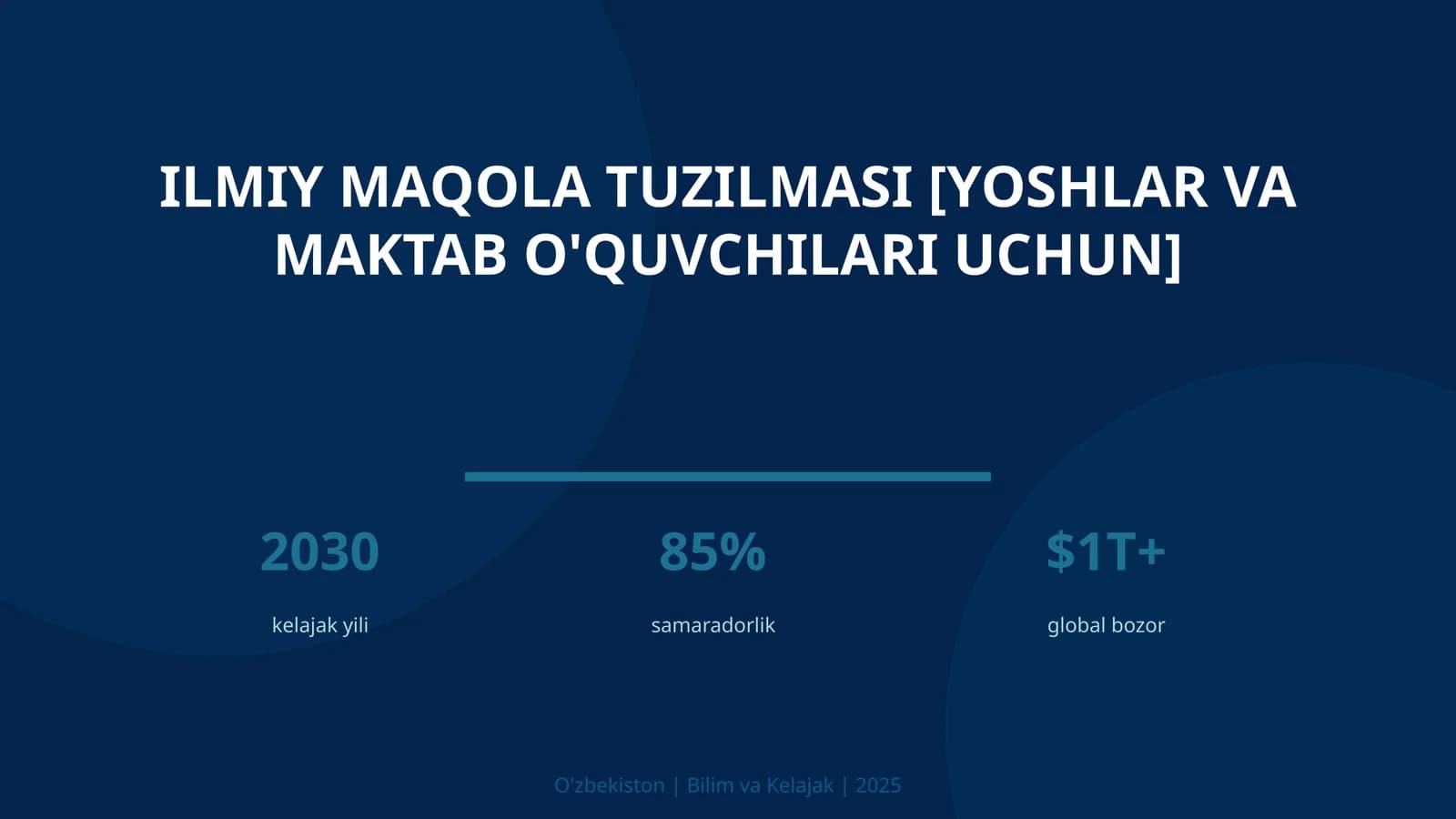 Ilmiy maqola tuzilmasi [yoshlar va maktab o'quvchilari uchun]