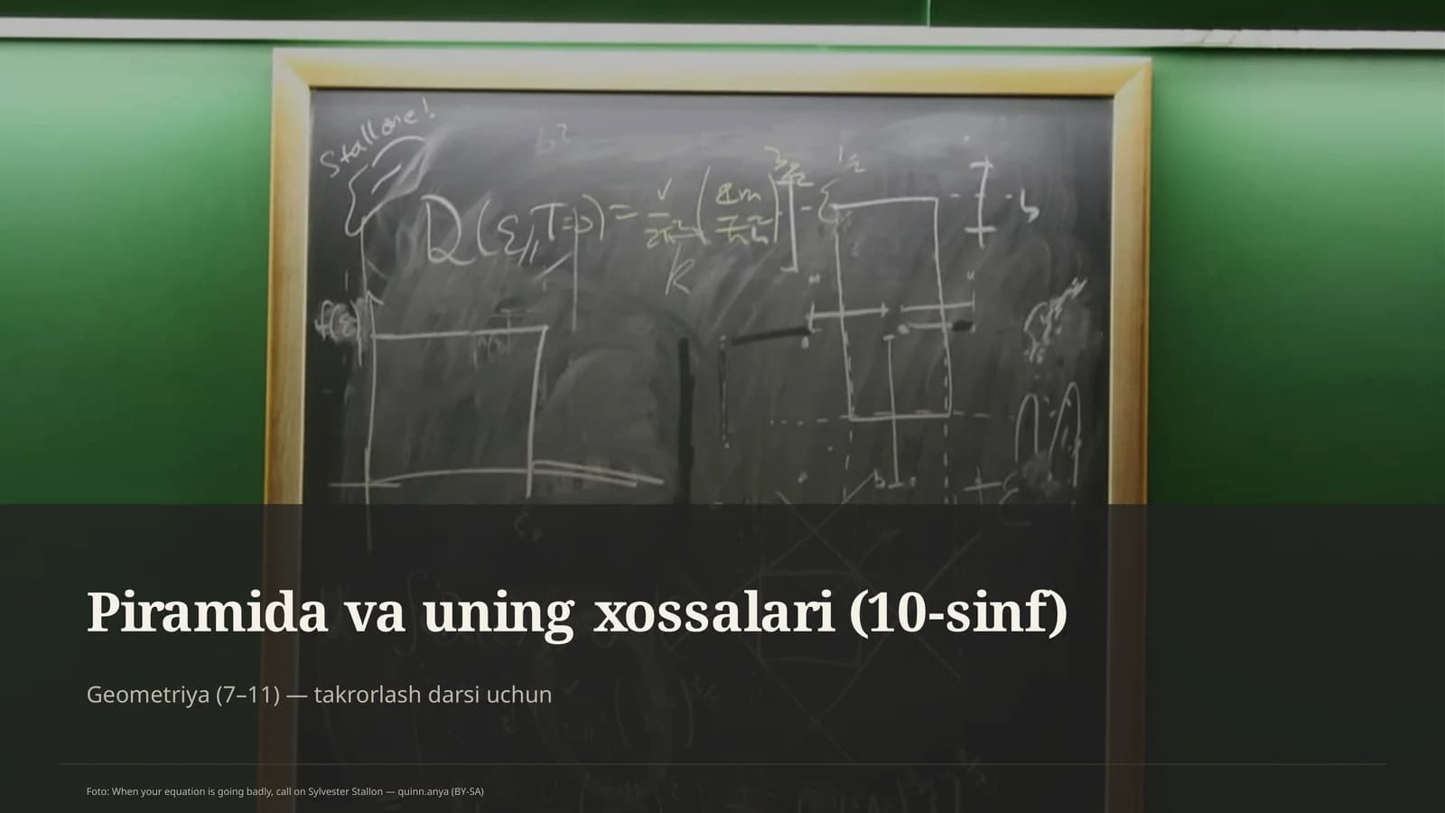 Piramida va uning xossalari (10-sinf)