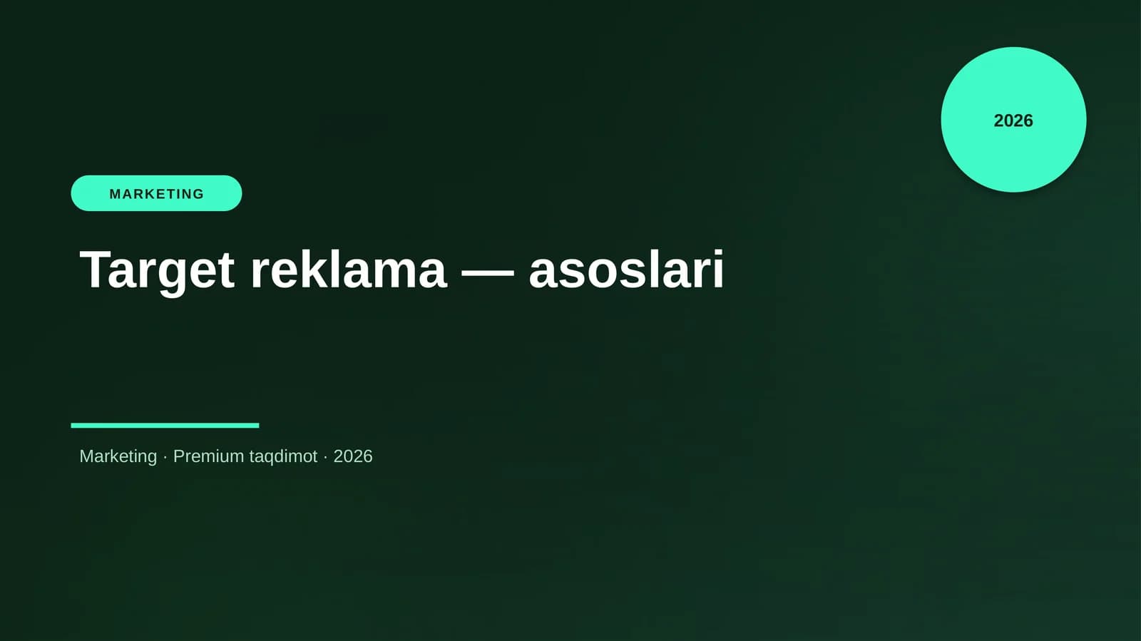 Target reklama — asoslari