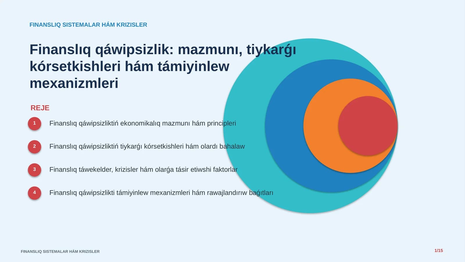 FINANSLIQ SISTEMALAR HÁM KRIZISLER