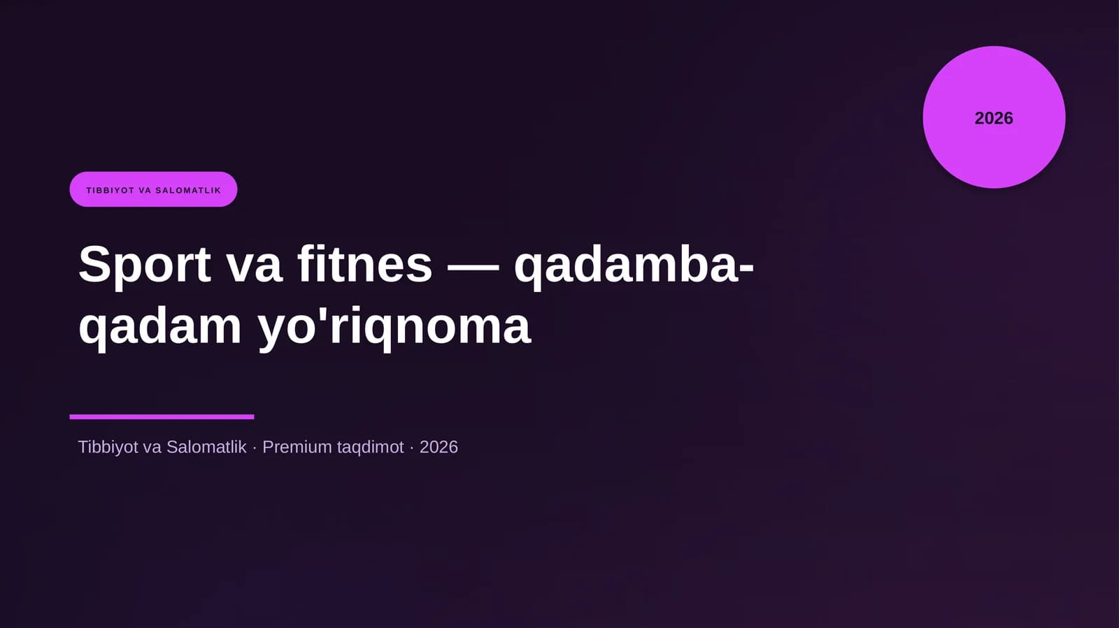 Sport va fitnes — qadamba-qadam yo'riqnoma